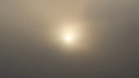 Thick fog in front of the sun Stock Footage 105861654
