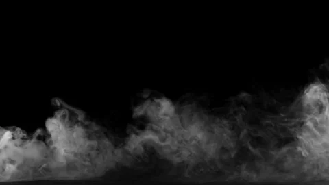 Thick Fog Moving from Right Side on Black Background, Dense Smoke Overlay in 4K Stock Footage 334812580