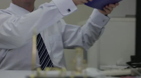 Thick folder is placed on the table Stock Footage 41720019