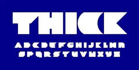 Thick font with sharp edges and zero white space. Ultra bold angular alphabet Stock Illustration