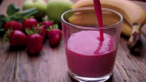 Thick fruit cocktail Stock Footage 242161793