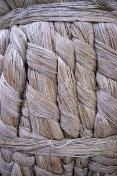 Thick Golden bundle of raw jute fiber Pattern Texture Stock Photos