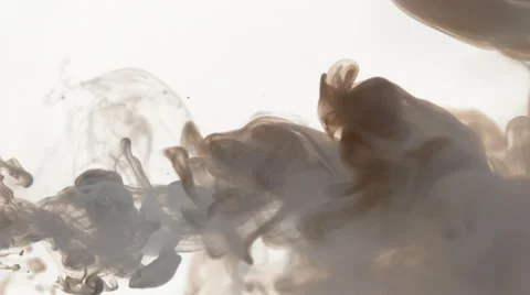 A thick gray-brown smoke moves from the left and fills the space on the right Stock Footage 65330908