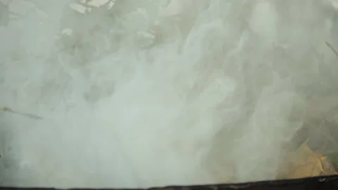 Thick gray smoke, fire Video stock 172229621