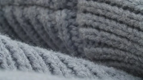 Thick gray wool knitted sweater Stock-Footage 137745300