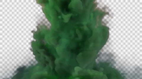 Thick green smoke falling down Stock Footage 48609164