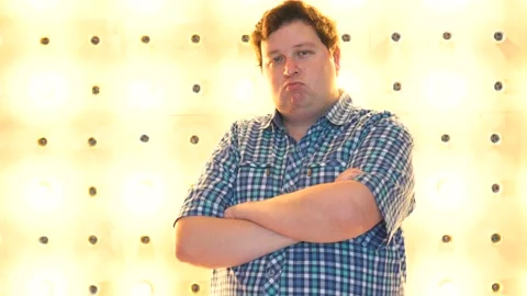 Thick guy expressing seriousness Stock Footage 85972970
