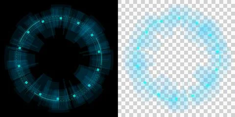 Thick head up display circle blue glow Stock Illustration