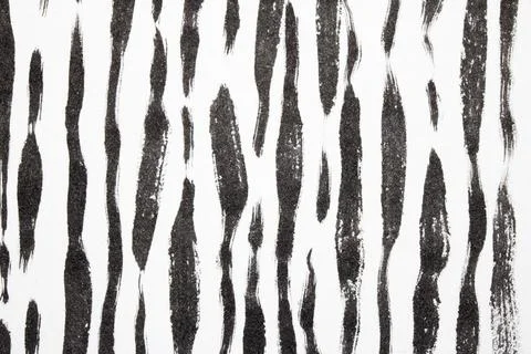 Thick Ink Pen Black Lines on White Background Zebra Skin Barcode Shapes Illustrazione stock