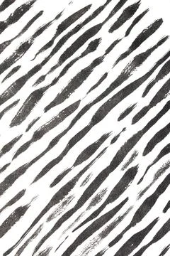 Thick Ink Pen Black Lines on White Background Zebra Skin Barcode Shapes Illustrazione stock