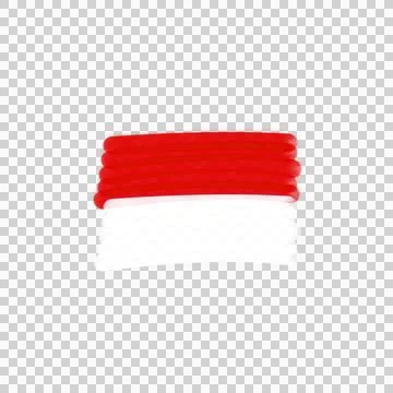 Thick Marker Stroke Indonesia Flag Element Stock Illustration