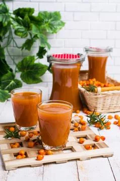Thick orange drink Stock Photos
