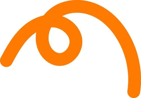 Thick Orange Hand Drawn Ink Pen Line Stock Illustration