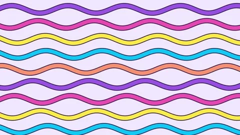 Thick outlined wave ribbons flowing in lilac geometric colors Vídeos de archivo 348296429