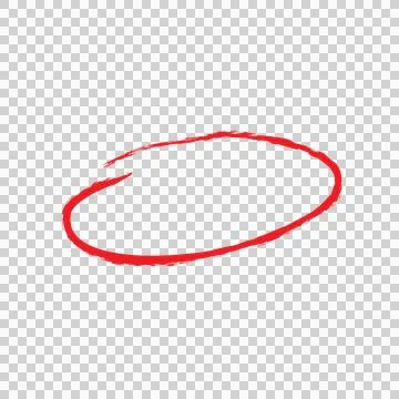Thick Pencil Line Underline with Red Highlighter Circle. Stock Illustration