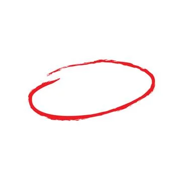 Thick Pencil Line Underline with Red Highlighter Circle. Stock Illustration
