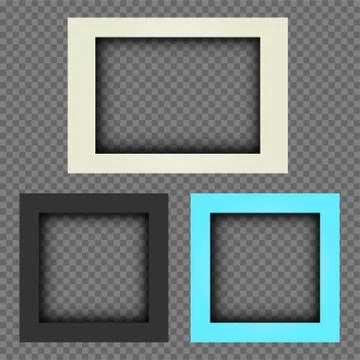Thick photo frames transparent background 스톡 일러스트