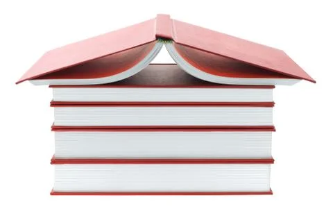 Thick red books Stock Photos