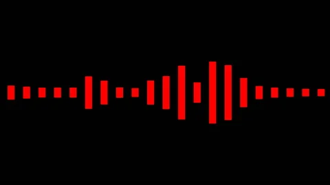 Thick Red Equalizer Vibrating At Black Background Stock Footage 159484919