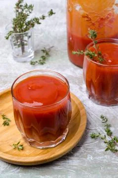 Thick red vegetable juice Stock Photos