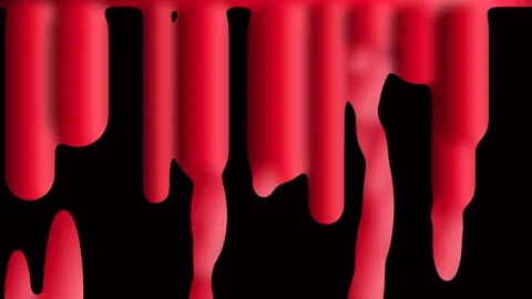 Thick red viscous liquid dripping on black background. 4K Video stock 341847607
