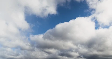 Thick Rolling Clouds Blue Sky Timelapse 4K Stock Footage 113905481
