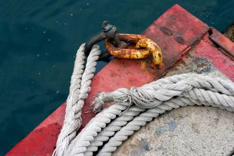 Thick rope and chain Stock Photos