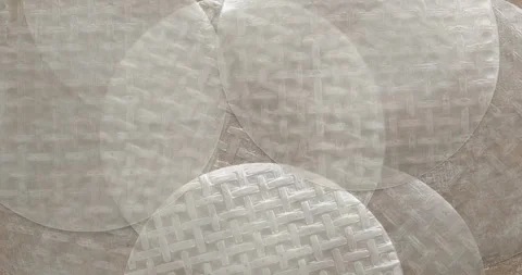 Thick, round rice paper sheets background. Stock Footage 280436024