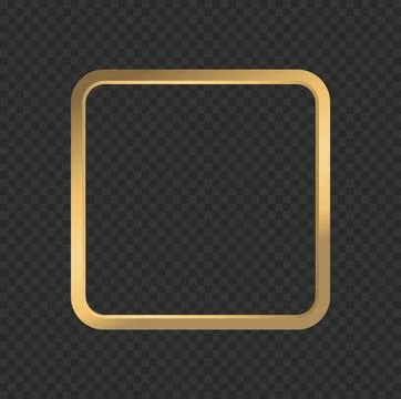 Thick Rounded Golden Square Frame 스톡 일러스트