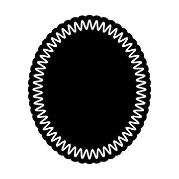 Thick Scalloped Decorative Border with Rounded Organic Edges Stock Illustration