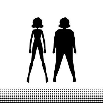 Thick slim body back icon Stock Illustration