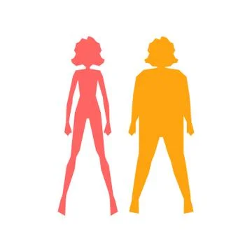Thick slim body icon Stock Illustration