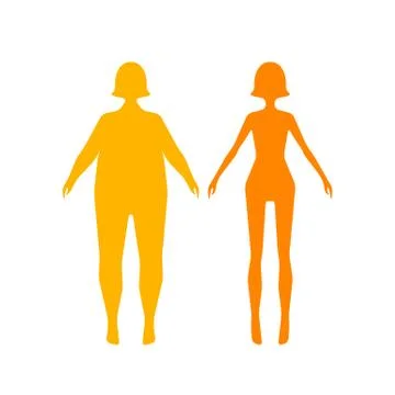 Thick slim body icon Stock Illustration