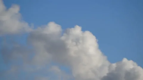 Thick smoke from a chimney - blue sky, time lapse - abstract background Stock Footage 146810456