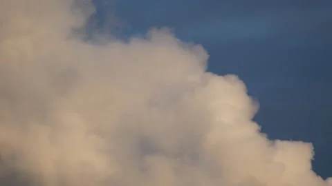 Thick smoke from a chimney - blue sky, time lapse - abstract background Stock Footage 146833645