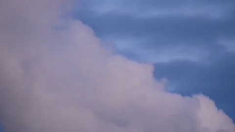 Thick smoke from a chimney - blue sky, time lapse - abstract background Stock Footage 146836705