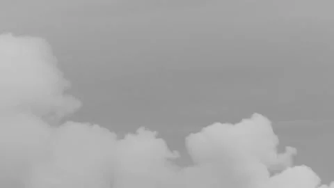 Thick smoke from a chimney in the sky in time lapse - monochrome background Stock Footage 145683817