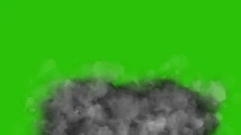 Thick smoke cloud animation moving on green screen background Stock Footage 315152143