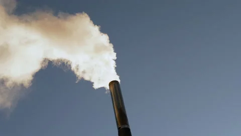 Thick smoke coming from the chimney Stock Footage 165865333