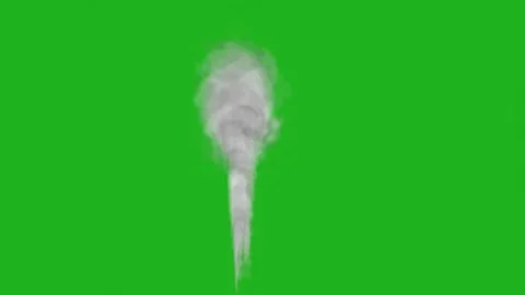 Thick smoke extracting from cone shaped chimney on green screen Stock Footage 247186845