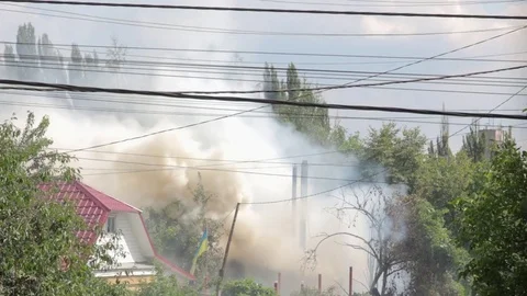 Thick Smoke from a Fire Stock Footage 78348085