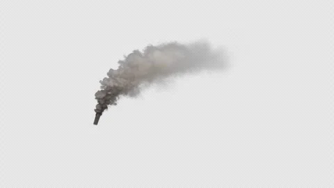 Thick Smoke Stack - Seamless Loop Transparent Background Alpha Channel 4K 24p Stock Footage 346491895