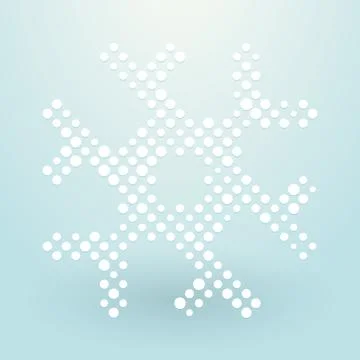 Thick snowflake composed of small polka dots Stock-Illustration