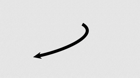 Thick Solid Bold Wavy Directional Arrow Transparent Overlay Animation Stock Footage 346156847