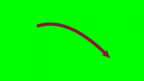 Thick solid wavy arrow bottom ribbon swash on green screen Stock Footage 344648372