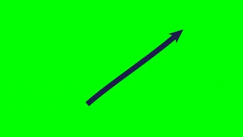 Thick solid wavy arrow bottom right pulsating green screen Видео 344648510