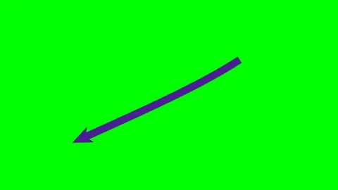 Thick solid wavy arrow Green Screen Lower Third Stock Footage 345222696