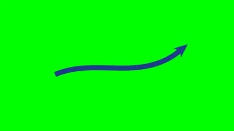 Thick solid wavy arrow right vertical pop on green screen Видео 344648369