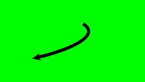 Thick Solid Wavy Directional Arrow Green Screen 스톡 동영상 345710291