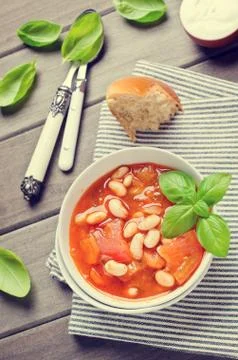 Thick soup with beans Stock Photos